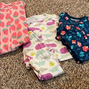 Three pair of 18 month girl pjs
